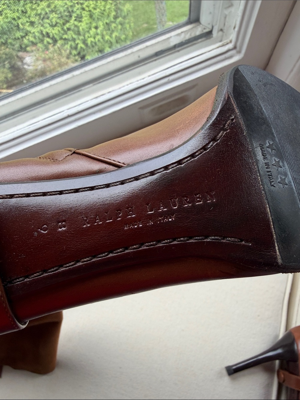 RALPH LAUREN Women's Brown Leather & Suede Knee-High Boots SZ 9 - Picture 4 of 8